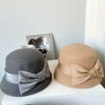 thumbnail image 3 of CoCopeaunt Audrey Hepburn Style Bow Top Hat Women Autumn And Winter Australian Wool Felt Hat Satin Hat Fashion, 3 of 6