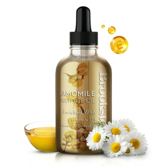 Brookstone Chamomile Multi-Use Oil Enriched with Vitamin E with Dropper 4 fl oz