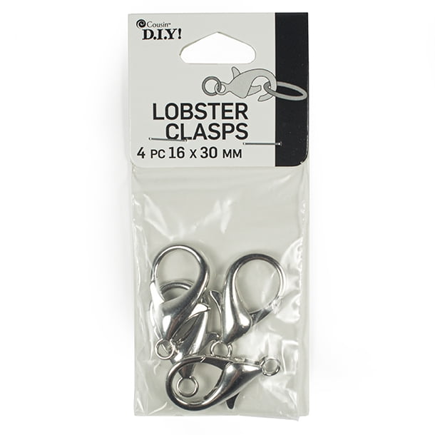 Cousin DIY 30mm Silver Lobster Clasp, 4 Piece