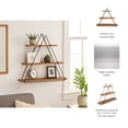 thumbnail image 5 of Decorative Triangle Wall Shelf for Home Decor - Elegant 3 Tier Shelf Organizer for Living Room, Bedroom, and Office Spaces - Small Storage for Books or Decor Display - 20", Brown, 5 of 9