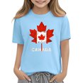 thumbnail image 2 of OGLCCG Kids Canada Flag T-Shirt Boys Girls Retro Canadian Maple Leaf Short Sleeve Tees Summer Cotton Crewneck Pullover Tops 3-10 Years, 2 of 5