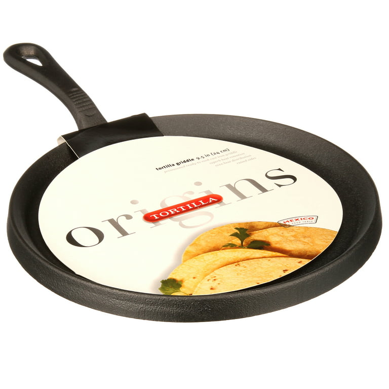  Tortillada – 10.5 Inch Pre Seasoned Cast Iron Griddle/Pan + Hot  Handle Holder + Recipes E-Book 50 Tortilla Recipes : Home & Kitchen