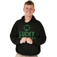 thumbnail image 3 of Saint Patricks Lucky Charm Shamrock Hoodie Sweatshirt Women Men Brisco Brands X, 3 of 6