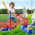 thumbnail image 5 of 2 in 1 Tee Ball Set for Kids 3-5|5-8, Kids Baseball Tee, T-Ball Set with 10 Balls, Step on Pitching Machine, Batting Tee, Outdoor Sport Toy Games for 3 4 5 6 7 8 Year Old Boys Kids Toddler, 5 of 6