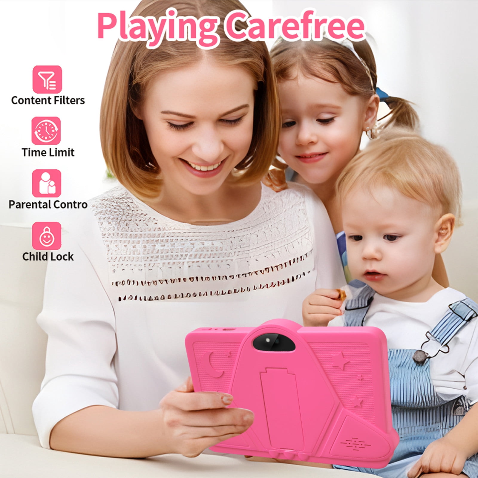 CVLNCYCLING Clearance Kids Tablet,7-inch Children's Tablets Computer WiFi Bluetooth Android Tablets Children's Early Education Learning Machine Parent-child Gift Machine Built-in Cameras