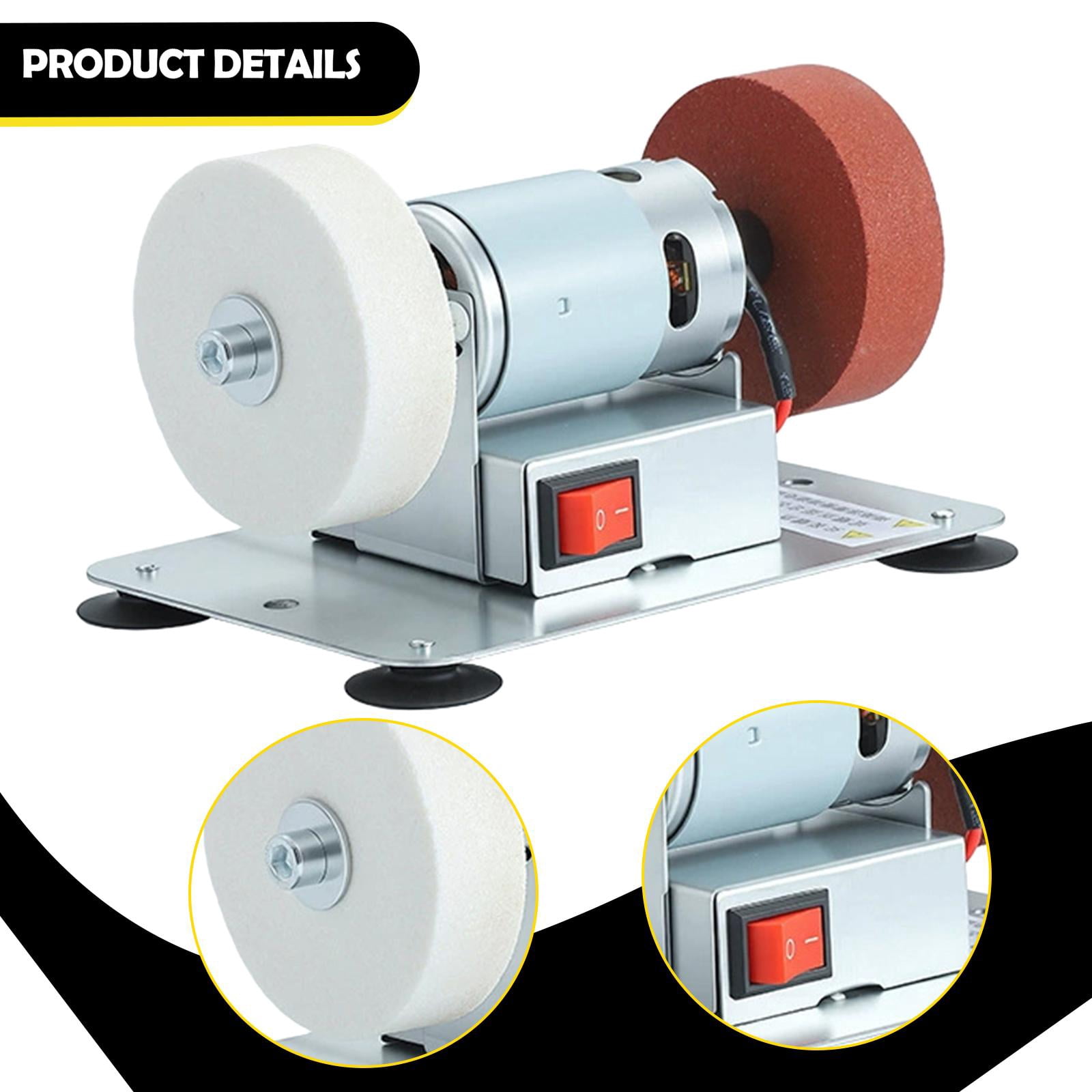 Fzaqwen Mini Bench Grinder DIY Bench Grinding Tool for Farmhouse Home Edge Polishing Steel base
