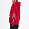 thumbnail image 3 of Spider Hooded Sweatshirt Zip-Up Hoodie Superhero Web Print Graphic Jackets Casual Tops for Women Halloween Party Streetwear Red S, 3 of 4