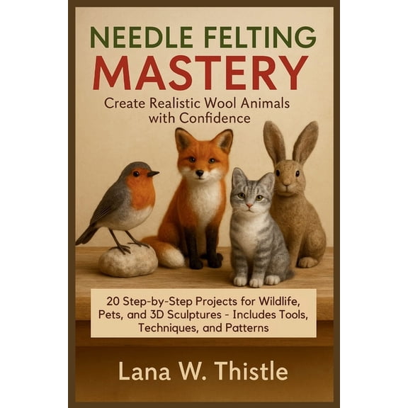 Needle Felting Mastery: Create Realistic Wool Animals with Confidence: 20 Step-by-Step Projects for Wildlife, Pets, and , (Paperback)