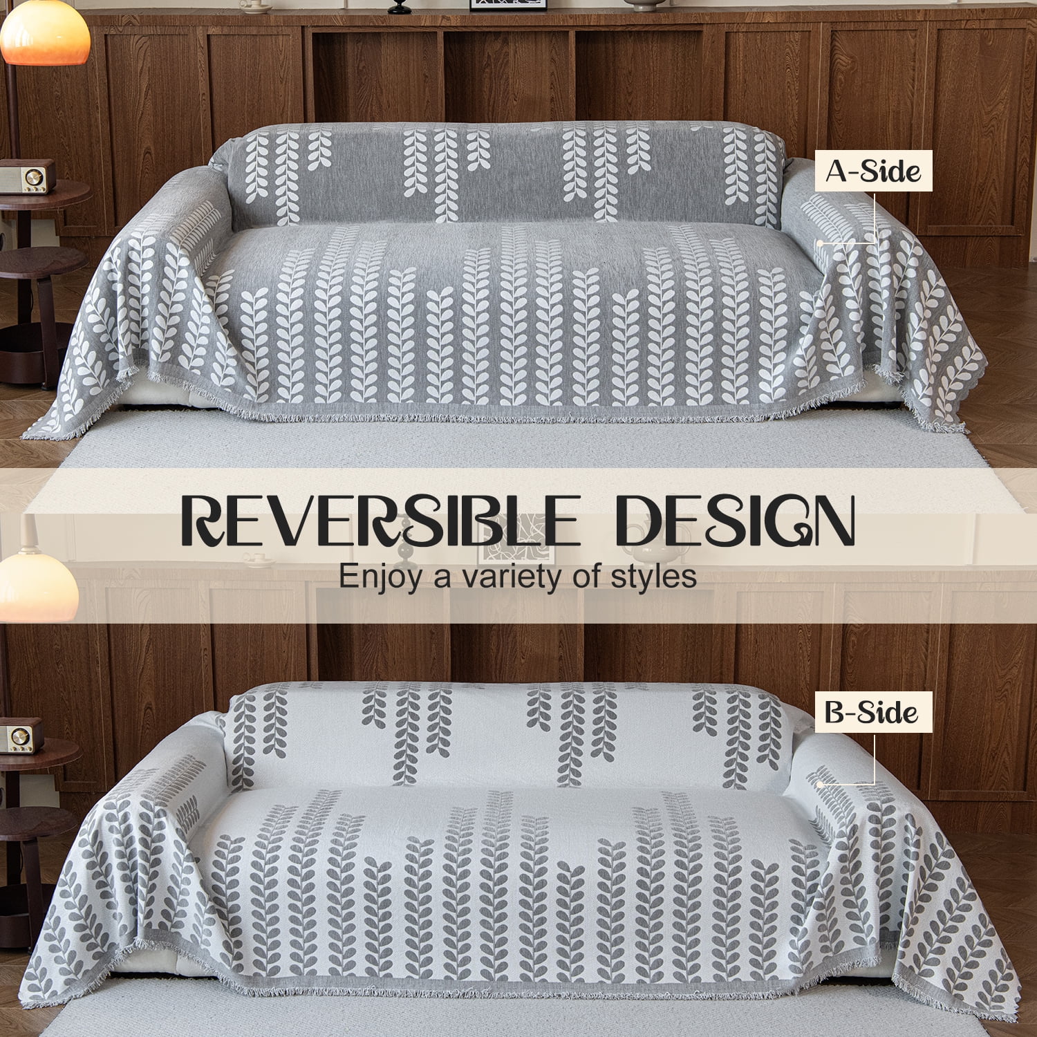 Jessy Home Sofa Covers Couch Cover Sofa Slipcover for Most Shape Sofas Multi-Function Furniture Cover for Pets Cats Dogs Home Decor 71"x 118"Light Gray