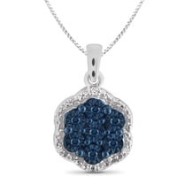 Blue & White Diamond Accent Sterling Silver Pendant