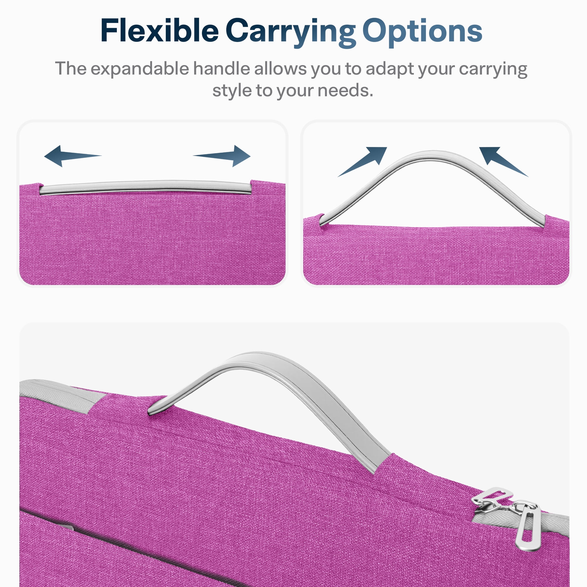 Laptop Sleeve 15.6 to 17inch, 16''Laptop Case,Zipper Laptop Bag,Wear Resistance Shockproof Soft Padded Cover Carrying Computer Bag,Fuchsia
