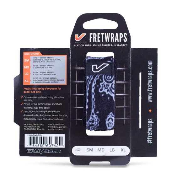 Gruv Gear Bandana FretWraps, Grand, Noir