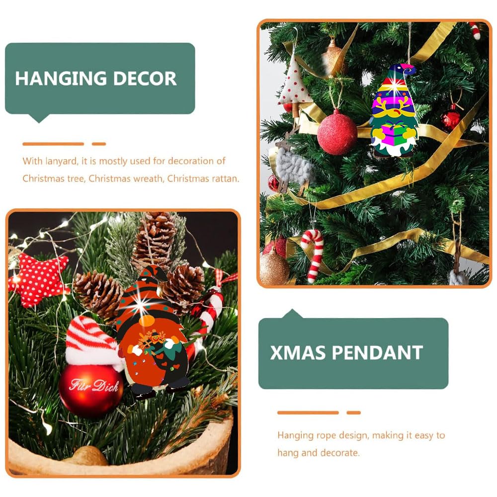 YUNOVA 354pcs Christmas Wooden Ornaments DIY Kit for Kids, Painting Craft Set with Elf Pendants, Bells, Eyes, Strings for Tree Decorations, Holiday Party Crafts