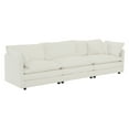 thumbnail image 5 of Sofa Set of 2, Upholstered Deep Seat Couch Set with Toss Pillows, 2 and 3 Seater Sofa Set for Living Room, Bedroom, Office, Comfy Sofa Couch Set, White, 5 of 7