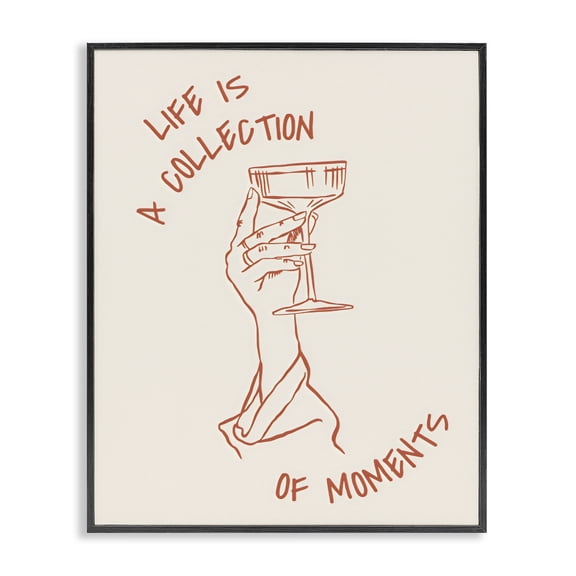 Stupell Industries Contemporary Life Is A Collection of Moments Toast Black Framed Giclee Art, 11 x 14, by The Prints Vibe