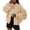 Khaki, variant on PRETTYGARDEN Womens Cropped Cardigans Trendy Ruffle Open Front Chunky Knit Sweater Oversized Button Down Fall Clothes