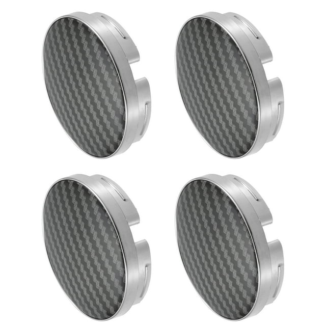 Unique Bargains 4 Pcs 58mm 4 Clips Auto Wheel Rim Hub Center Caps Cover with Black Sticker Silver Tone