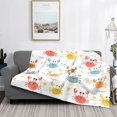 thumbnail image 6 of Throw Blanket for Couch Sofa and Bed, Colorful Crabs Soft Plush Throw Blanket, Fuzzy Cuteness Comfy Warm Washable Flannel Blanket Throws for All Season, 6 of 8