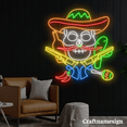 thumbnail image 2 of Craftnamesign Skull Mexican Neon Sign for Mexican Bar Club Cinco De Mayo Festival Wall Decor, 2 of 3