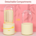 thumbnail image 3 of Makeup Brush Organizer, 360 Degree Rotatable Round Spinning Makeup Brush Holder with Lid Brush Storage Box Containers A, 3 of 5