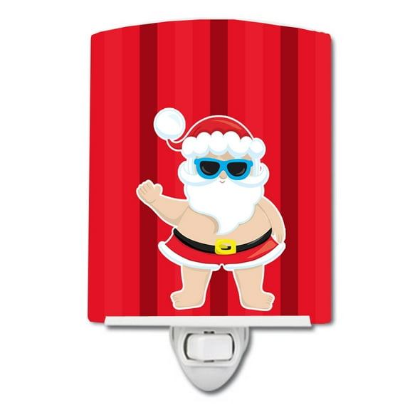 Caroline's Treasures BB9070CNL Beach Santa Claus #3 Ceramic Night Light, 6x4x3", multicolor