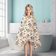 thumbnail image 6 of Beige Cow Flower Pattern Hooded Bath Towel，50"x30" for Ages 3 To 12 Kids, Quick Dry Lightweight Soft Microfiber Hood Beach Towel Cover Up for Kids, 6 of 7