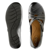 Clarks Womens ASHLAND SPIN Q Black Slip-Ons