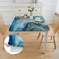 thumbnail image 2 of Awypu Blue Abstract Watercolor Marble Modern and Contemporary Art Square Tablecloth Waterproof 100% Polyester Fiber 52*52, 2 of 8