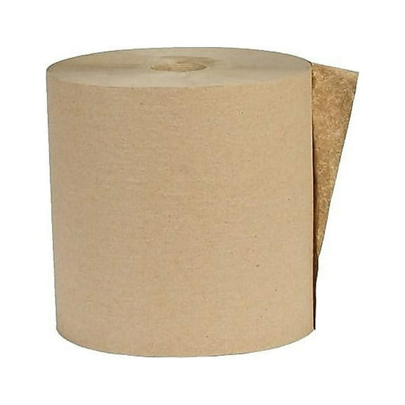 Eco Green Recycled Hardwound Paper Towels, 1-Ply, 1.8 Core, 7.88 x 800 ft, Kraft, 6 Rolls/Carton (EK80186)