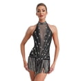 thumbnail image 1 of RUNQHUI Robe de Danse de Salon Sans Manches à Franges Brillantes Salsa Tango Col en V Lyrique Jazz Danse Noire TG, 1 of 6