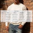 thumbnail image 4 of Zivyakyron Ribbed Men Sweater Workout Chunky Cable Knit Long Sleeve Crew Neck Sweaters Pullover Loose Fall Winter Beige 2XL, 4 of 10