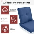 thumbnail image 4 of POCASSY Patio Furniture Cushions Set of 2, 22.5"*22.5" Outdoor Cushion for Patio Furniture, Water Resistant, Fade Resistant, Deep Seat Seat and Back Cushion for Chair, Sofa, and Couch, Blue, 4 of 7
