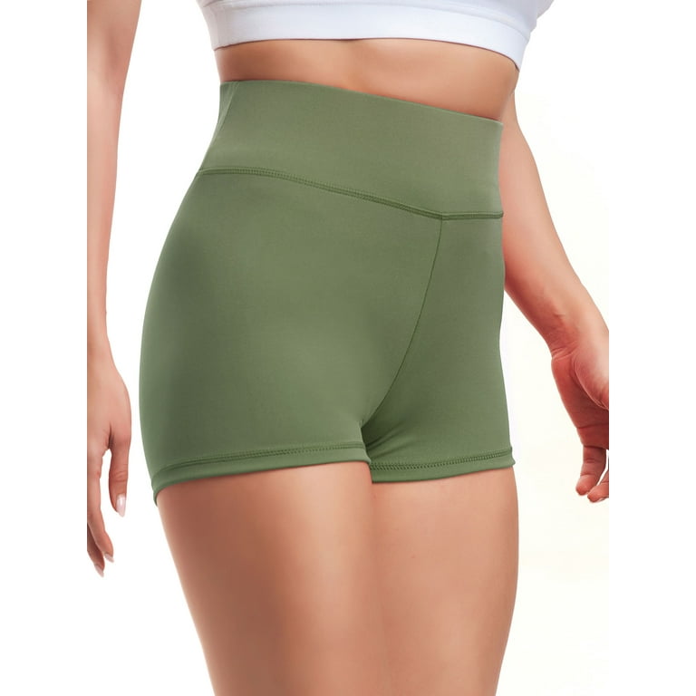 Lavender Solid V-Waist Scrunch Butt Shorts