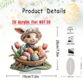 thumbnail image 3 of Easter Tabletop Decor, 2D Bunny and Egg Figurine Set, Spring Centerpiece for Dining Table, Living Room Mantle, Holiday Party Decoration, 3 of 8