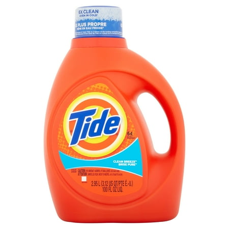 Tide Clean Breeze Scent Liquid Laundry Detergent, 64 Loads, 100 fl oz