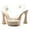 NUDE, variant on GJPBGK Women Platform Stiletto Heels Clear Strap Sandals with Flared Heel and Gold Buckles Comfortable Thick Sole Heel for Daily Wear