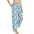 thumbnail image 2 of Uemuo Black White Gray Rabbit Pattern Women's Wide Leg Palazzo Lounge Pants with Pockets Light Weight Loose Comfy Casual Pajama Pants-XX-Large, 2 of 9