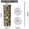 thumbnail image 3 of Camouflage 20 Oz Stainless Steel Skinny Tumbler – Vacuum Insulated Slim Travel Cup with Lid & Stainless Steel Straw, 360° Full Wrap Printed Tumbler for Home, Office & Outdoor Use, 3 of 6