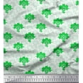 thumbnail image 1 of Soimoi Green Cotton Cambric Fabric Artistic Floral & Scale Geometric Print Fabric by the Yard 56 Inch Wide, 1 of 1