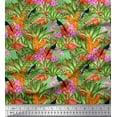 thumbnail image 1 of Soimoi Cotton Poplin Fabric Floral,Toucan & Flamingo Bird Decor Fabric Printed Yard 42 Inch Wide, 1 of 1
