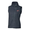 thumbnail image 2 of Women's Cutter & Buck  Heather Navy Dayton Flyers Vault Mainsail Sweater-Knit Full-Zip Asymmetrical Vest, 2 of 3