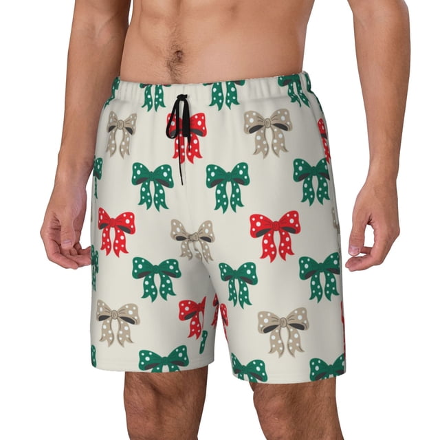 Fotbe Retro bows Traje de Baño para Hombre – Shorts de Natación de Secado Rápido con Forro y Bolsillos-XX-Large