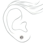 Claires Silver Cool Tone Crystal Stud Earrings - 9 Pack