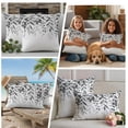 thumbnail image 4 of Outdoor Pillow Covers 20x12 Set of 2, Grey Leaves Waterproof Patio Throw Pillow Covers for Couch Sofa Chair, Summer Botanical Decorative Pillowcases for Throw Pillows, 4 of 9