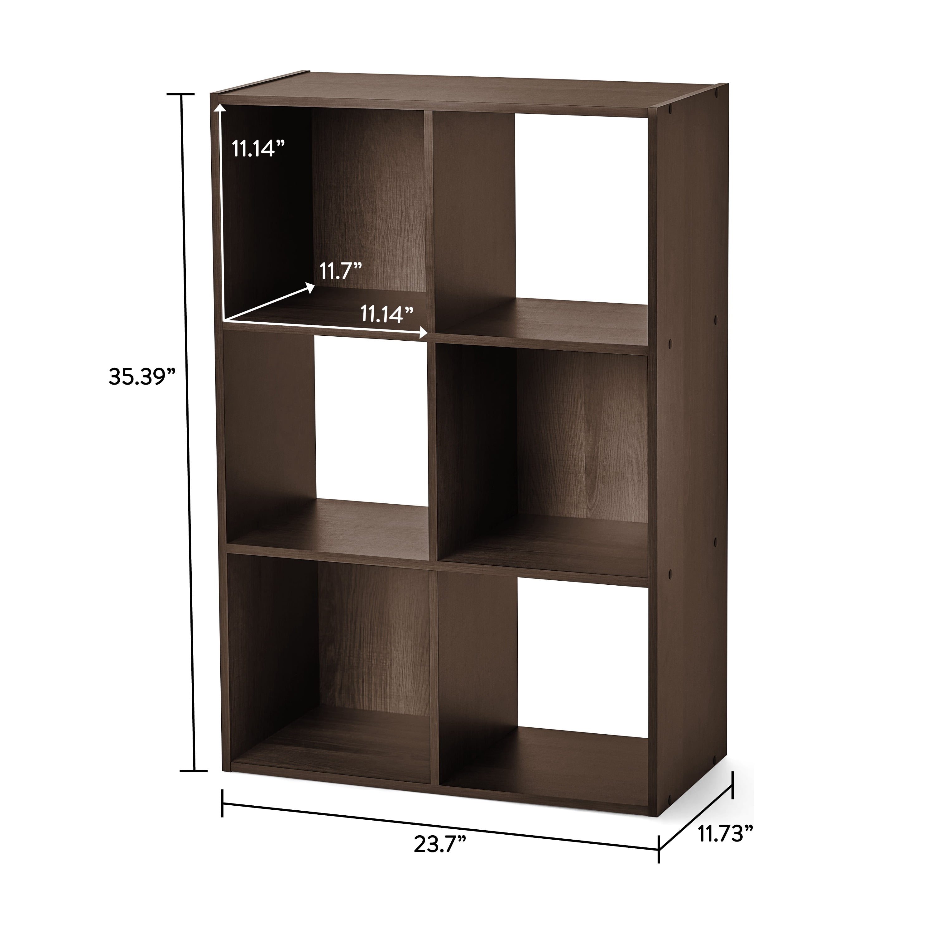 Mainstays 6 Cube Storage Organizer, Espresso