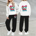 thumbnail image 2 of Kids Outfits Set 6 7 Six Seven Letter Outfits Set Comfortable Child Toddler Boys Girls Long Sleeve Solid Warm Hoodie Pullover Tops Pants Kids Outfits Sweat Suit White 150(11-12 Years), 2 of 8
