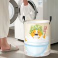 thumbnail image 6 of KLL Corgi In The Shower Cap Bathing Waterproof Foldable Laundry Hamper Bucket with Handles for Storage Bin,Kids Room,Home Organizer (Small ), 6 of 7