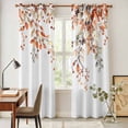 thumbnail image 5 of Kitchen Curtains 84 Inch Length 2 Panels, Fall Leaves Grommets Window Treatment Curtain, Farmhouse Orange Eucalyptus Leaf Floral Thermal Curtains Drapes for Living Room/Bathroom, 5 of 9