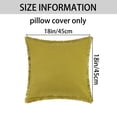 thumbnail image 5 of Unique Bargains 2 Pcs Cotton Decorative Throw Pillow Cover with Tassel Trim for Couch Bed Green 12" x 20", 5 of 6