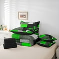 thumbnail image 5 of Feelyou Green Square Geometric Twin Bedding Sets 7-Piece, Vintage Artwork Abstract Bedding Comforter Set, Chic Rectangle Reversible Sheet Sets, Super Cozy Room Decor, 5 of 7